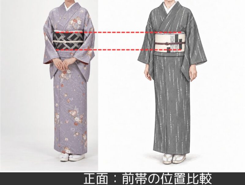 前帯の位置比較画像