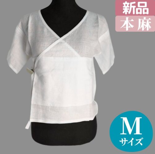 麻わた入り本麻肌襦袢mサイズ胴回りに麻わた補整入り